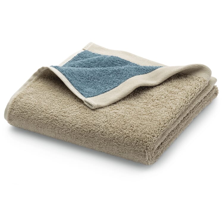 Frottierhandtuch zweifarbig, Sand-Blau