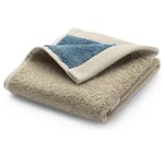 Tweekleurige badstof handdoek Zandblauw Gastendoekje