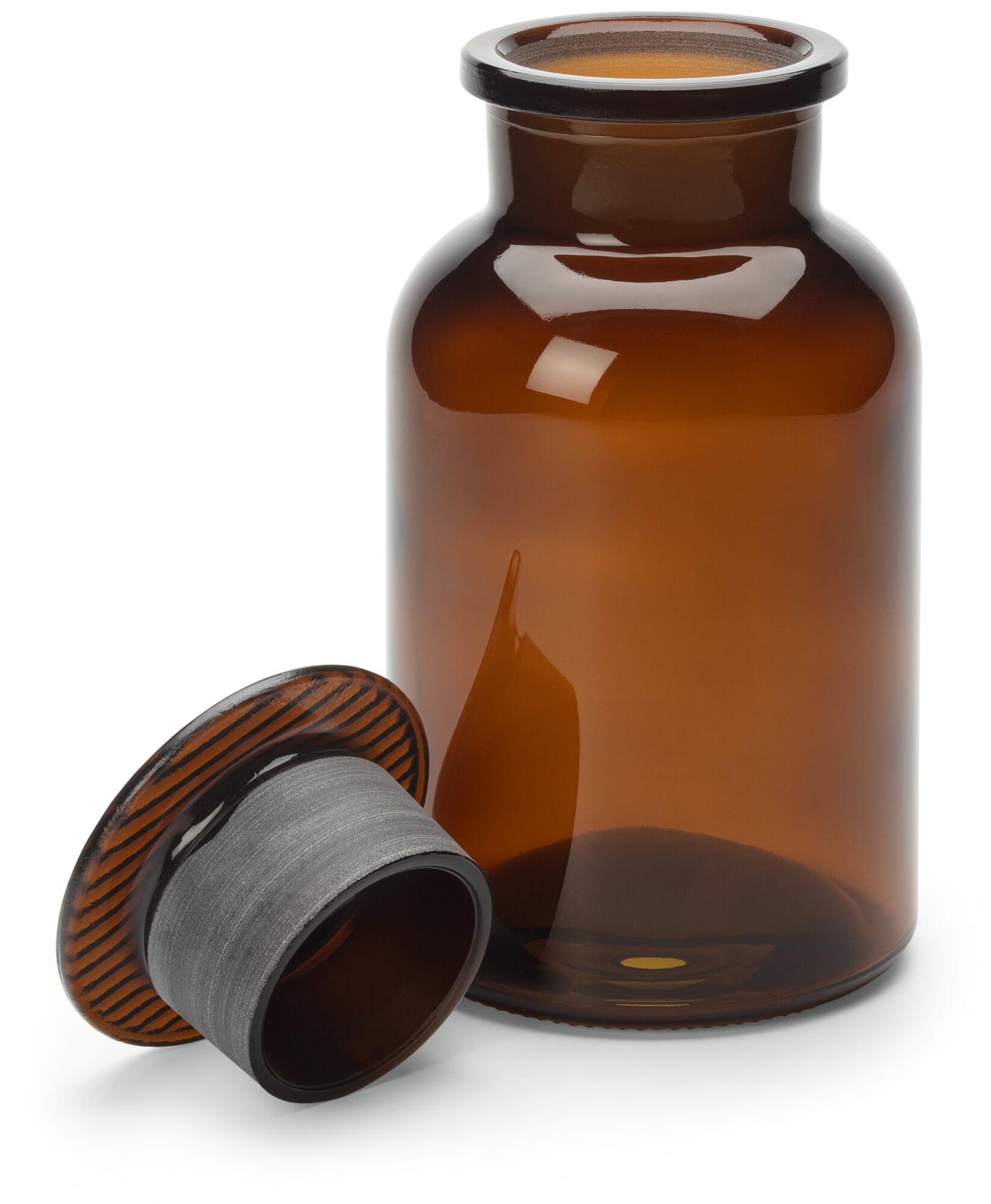 Vorratsflasche mit Glasstopfen, Volumen 1000 ml, Braun