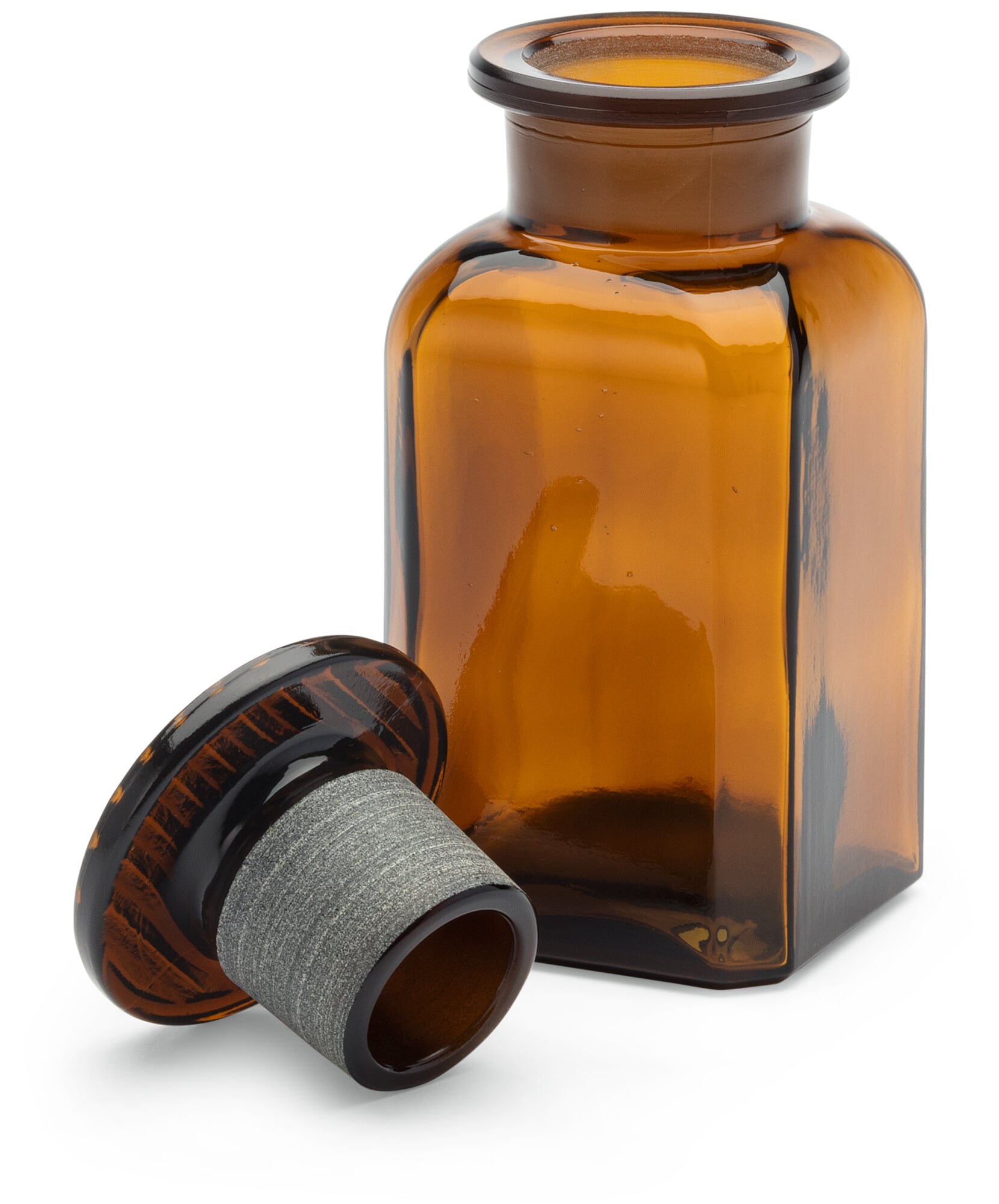 Vierkantflasche Glas, Volumen 100 ml, Braun