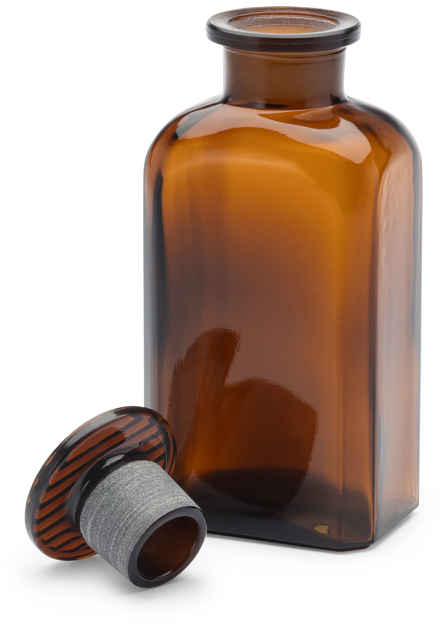 Vierkantflasche Glas, Volumen 250 ml, Braun