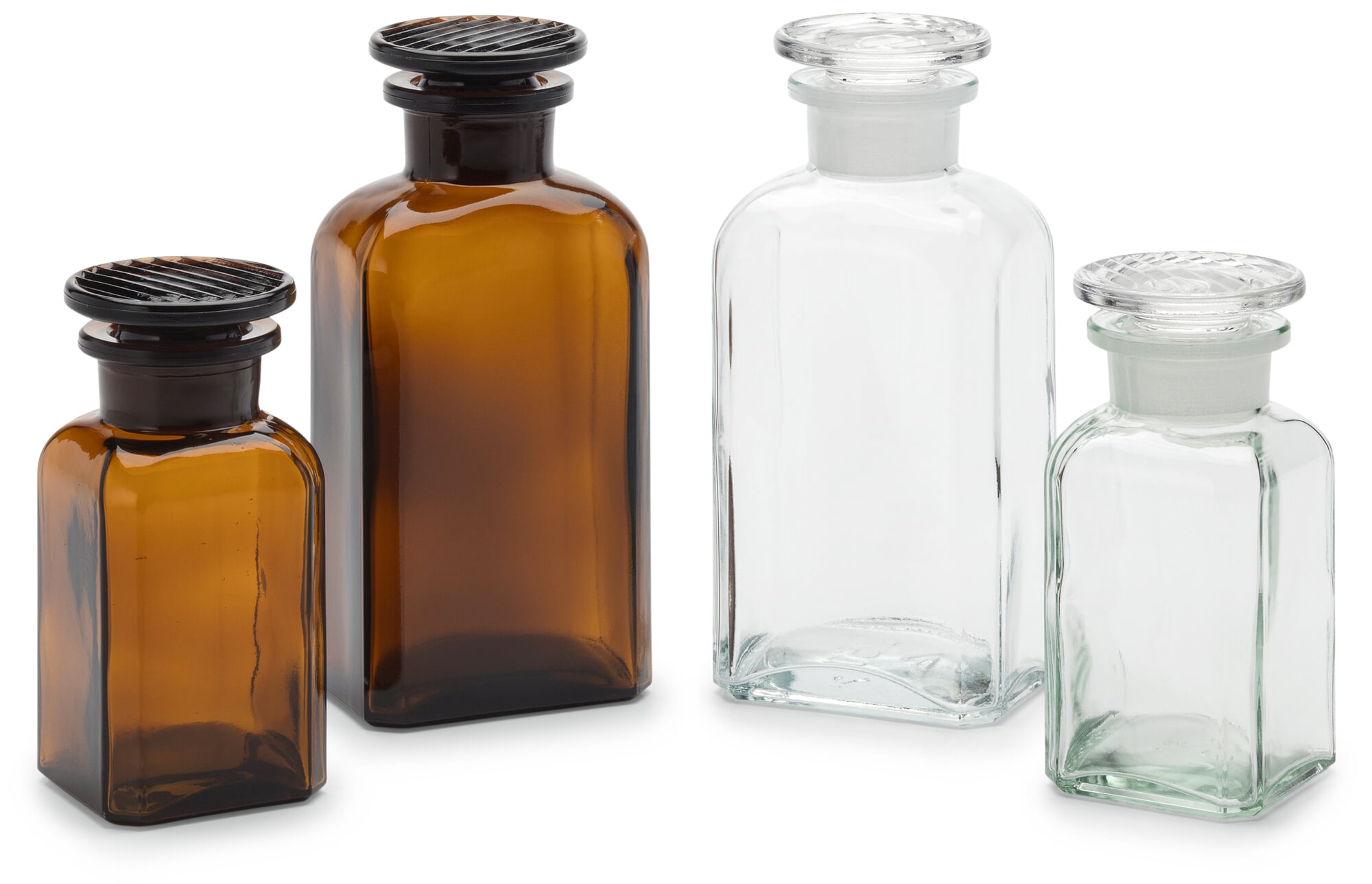 Square bottle glass, Vol. 100 ml, Colorless