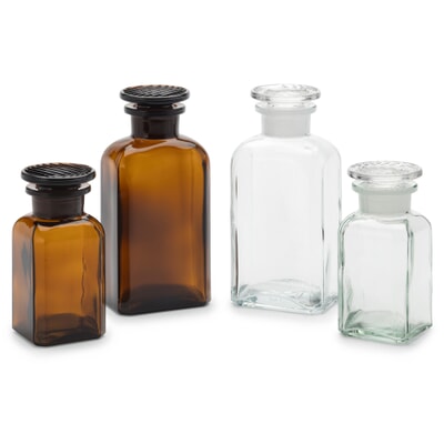 Square bottle glass, Vol. 100 ml, Colorless