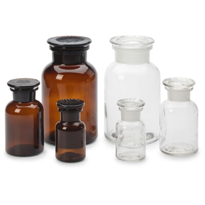 Storage bottle with glass stopper, Capacity 250 ml, Brown