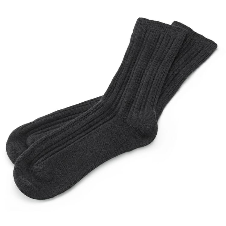 Damen-Socke gerippt, Schwarz