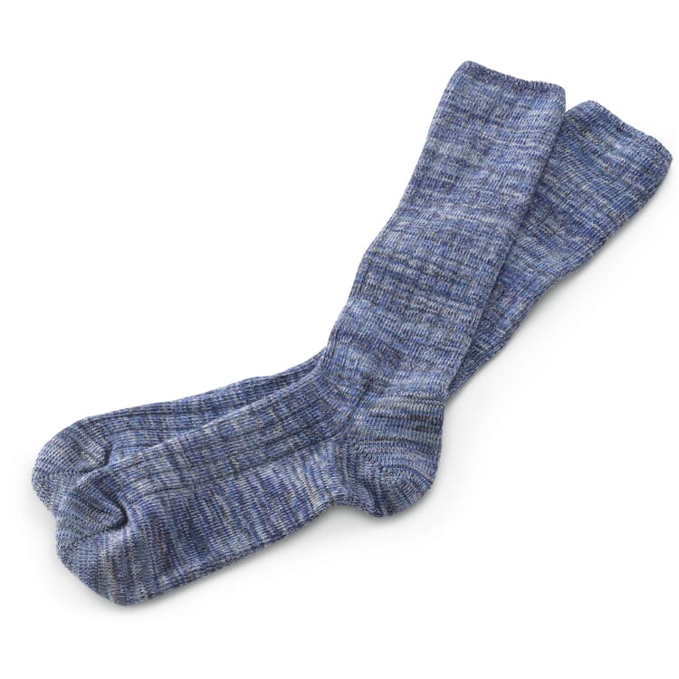 Unisex-Baumwollsocke, Blaumelange