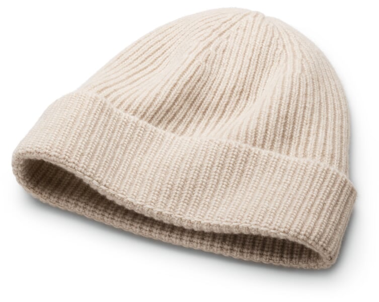 Unisex-Strickmütze Creme