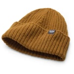 Unisex strikket hue i rib Karamel