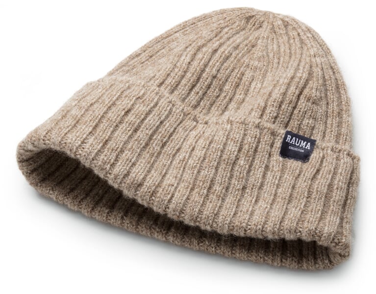 Bonnet tricoté unisexe à côtes Beige