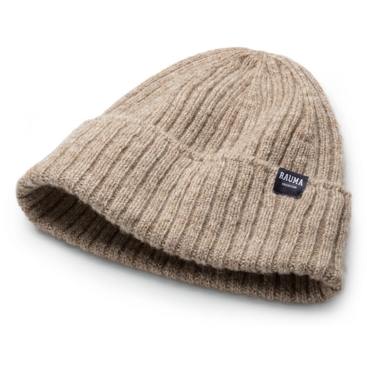 Gorro de punto de canalé unisex, Beige