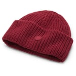 Damen-Rippenstrickmütze Weinrot