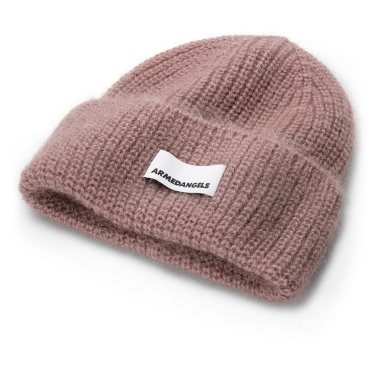 Bonnet tricoté unisexe, vieux rose