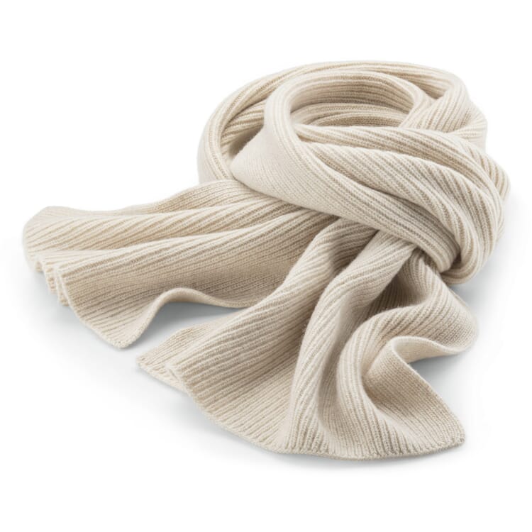 Unisex knitted scarf, Cream