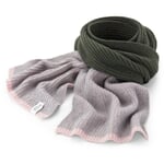 Unisex cashmere knitted scarf, green-rosé