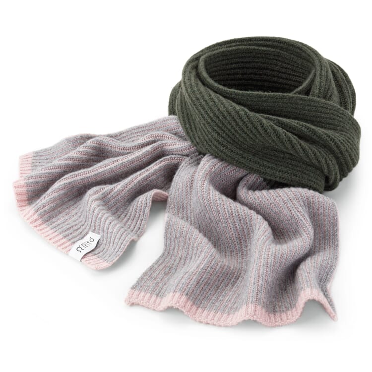 Unisex-Kaschmirstrickschal, Grün-Rosé