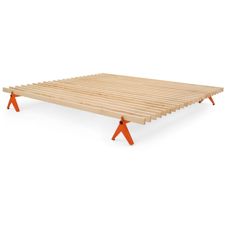 Bett Simplon - 180 cm, RAL 2001 Rotorange