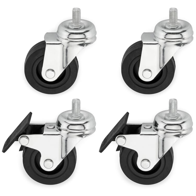 Roller set for hinged drawer containers