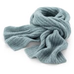 Ladies rib knit scarf, petrol