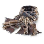 Unisex wool scarf N° 803 Blue-Brown