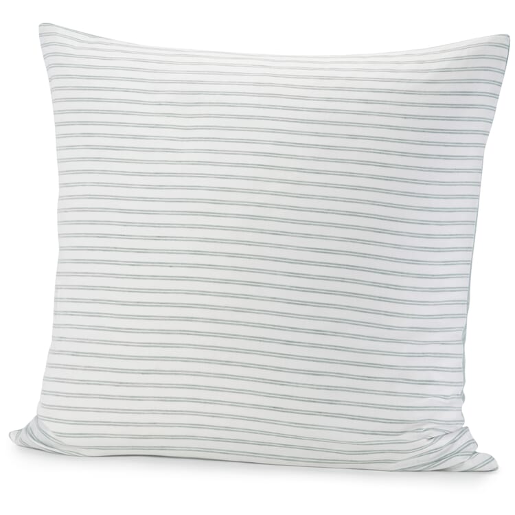 Reversible pillowcase half linen, Gray-green-white