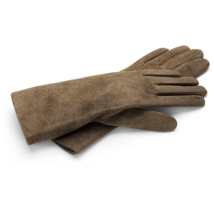 Dames handschoen geitensuède, Bruin