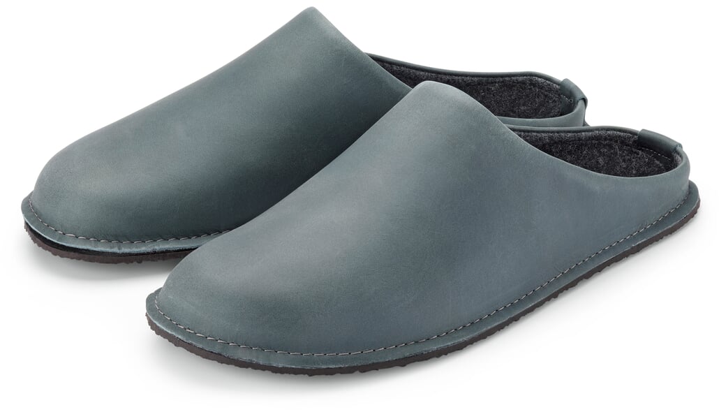Unisex leather slipper Blue-gray