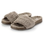 Mule femme en peluche Taupe
