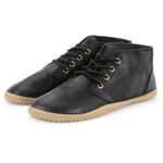Herren-Barfußschuh Leder Schwarz