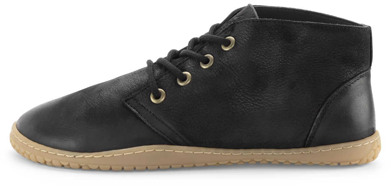 Herren-Barfußschuh Leder Schwarz