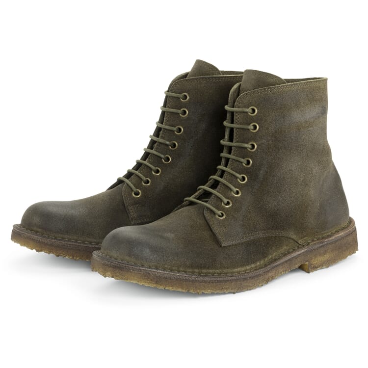 Bottes à lacets pour hommes, Marron olive