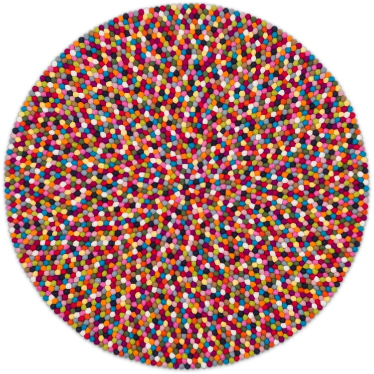 Tapis de boules de feutre, Coloré