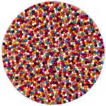 Filzkugelteppich Bunt ⌀ 90 cm