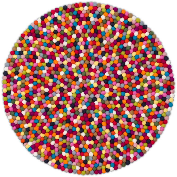 Filzkugelteppich, Bunt