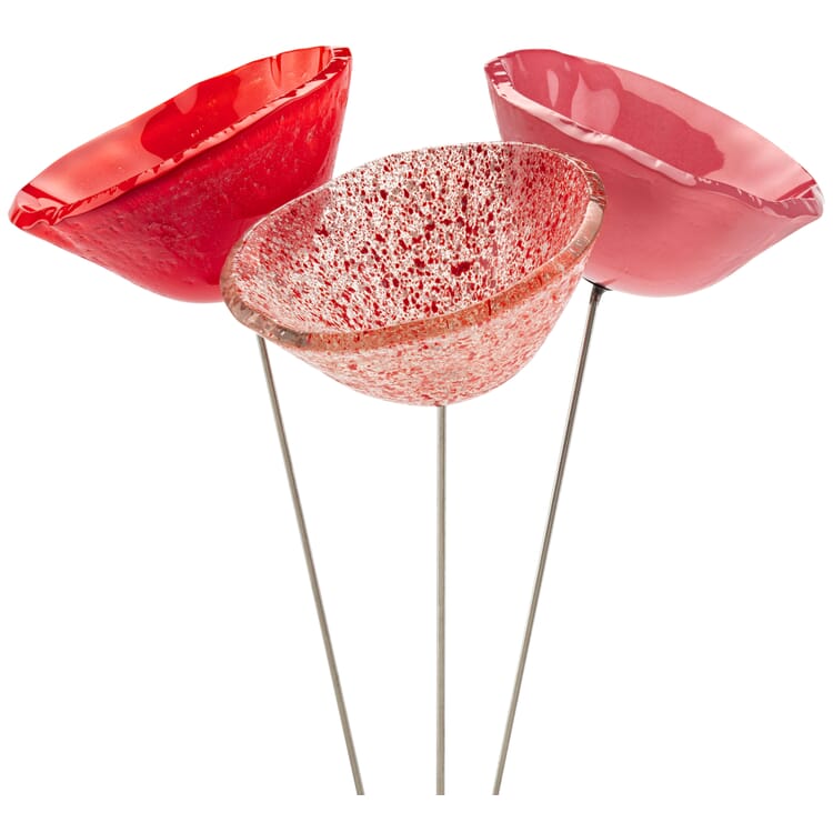 Glasblüten für den Garten, Groß 3 Stück