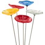 Fleurs en verre pour le jardin, lot de 5
