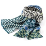 Bufanda de punto unisex, estampada, azul-verde