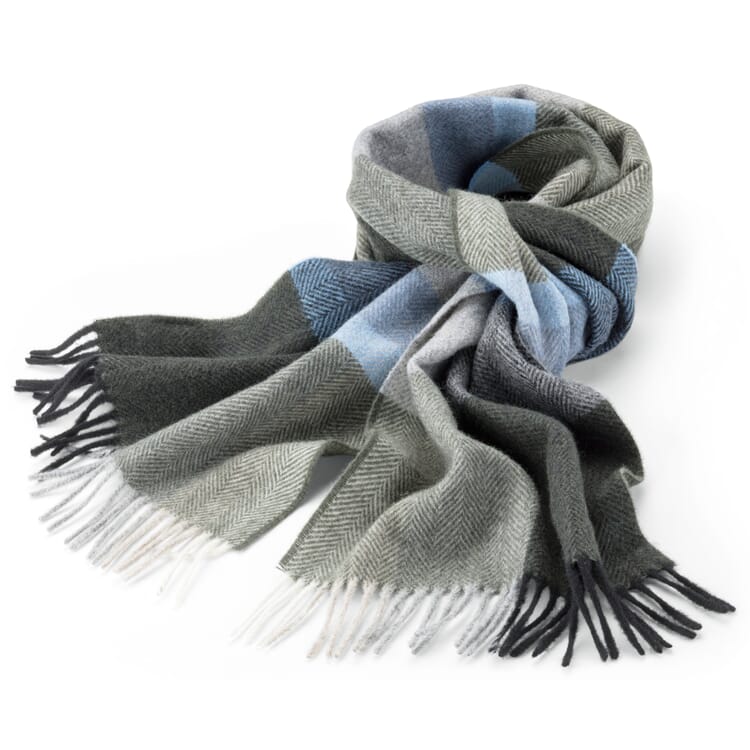 Bufanda de hombre, gris-verde-azul