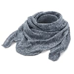 Gebreide uniseks driehoekige sjaal, blauw en wit