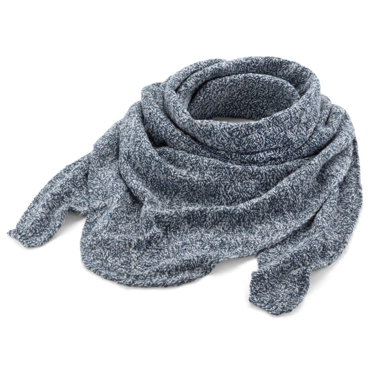 Unisex-Dreieckstuch gestrickt, Blau-Weiß