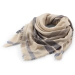 Foulard en cachemire unisexe à carreaux, crème