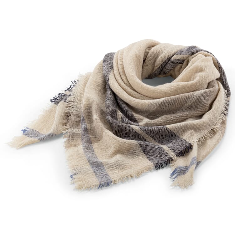 Unisex-Kaschmirtuch kariert, Creme