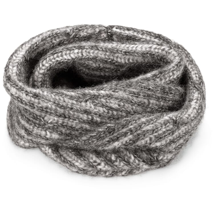 UnisexLooptørklæde i ribstrik, grå