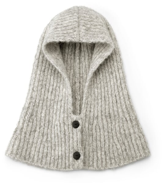 Unisex-Strickkapuze meliert, Ecru