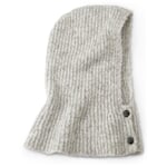 Cappuccio unisex in maglia screziata, ecrù