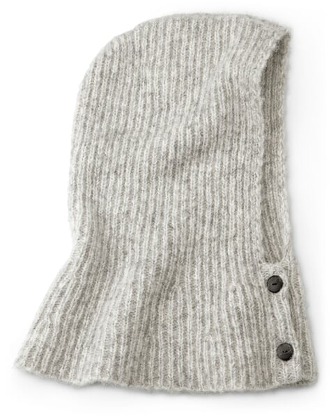 Unisex-Strickkapuze meliert, Ecru