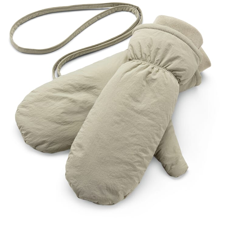 Gants réversibles pour femmes, vert clair-crème