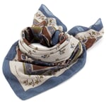 Unisex-Halstuch floral N° 796, Blau-Braun