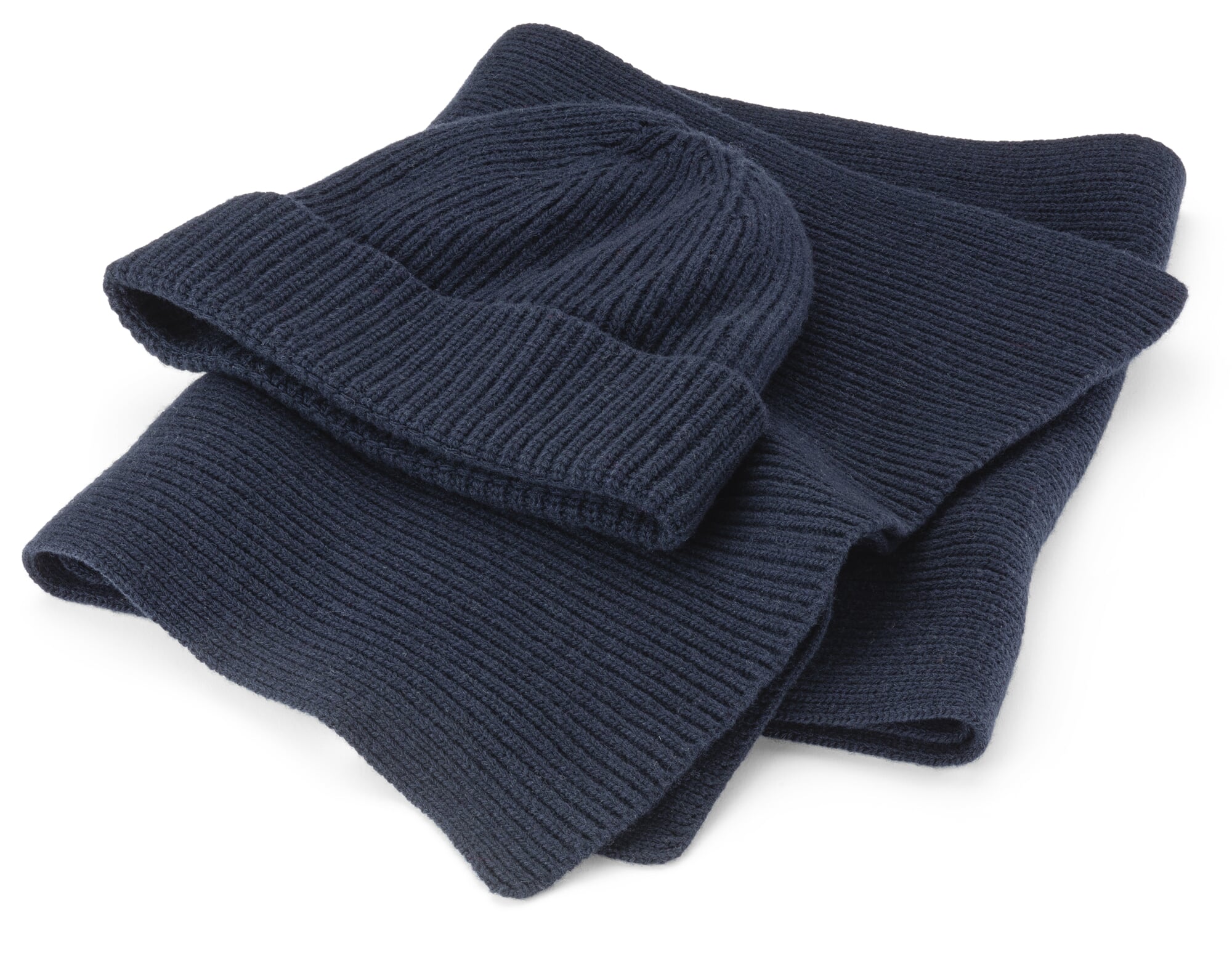 Unisex knitted scarf, Navy | Manufactum