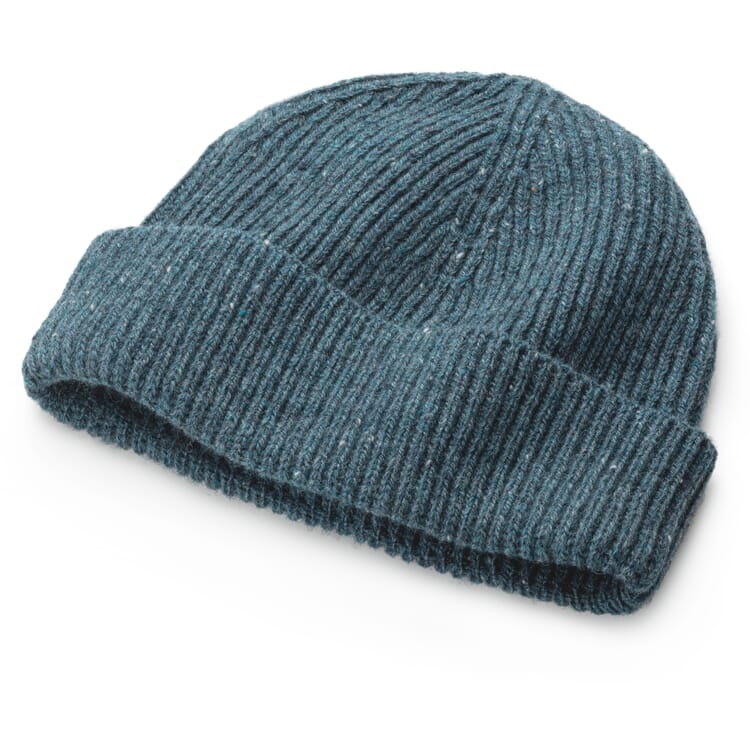 Men's hat melange yarn, petrol