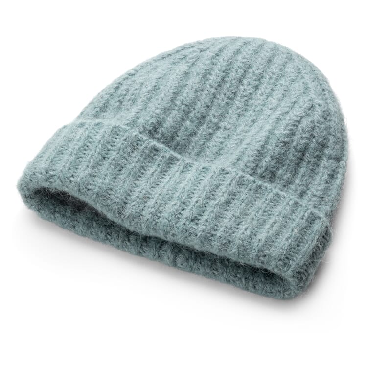 Damen-Rippenstrickmütze, Petrol